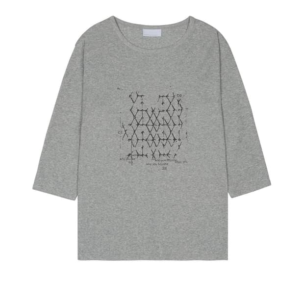 산산기어 LATTICE T-SHIRT [MELANGE GREY]