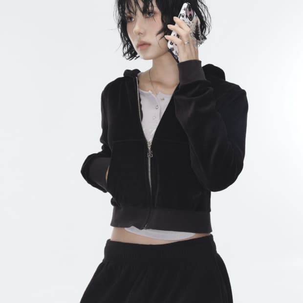 애즈온 벨벳 트레이닝 집업