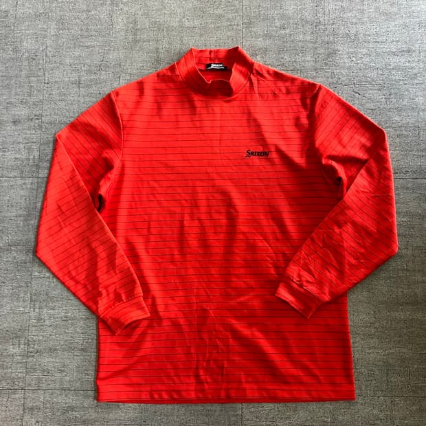 일본빈티지 Srixon 올드스쿨스트릿 가슴로고 모크넥티셔츠