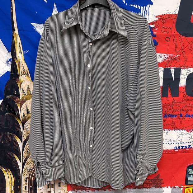 필드트립 빈티지 스트라이프 오버핏 벌룬셔츠 XL105