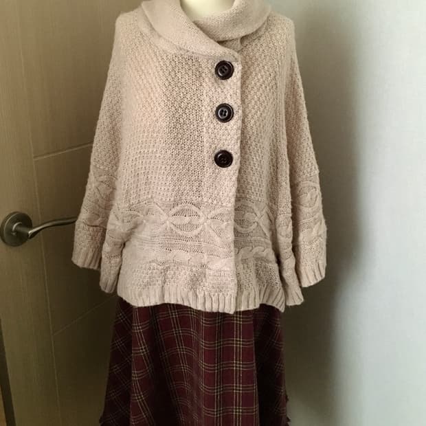 일본빈티지 사와코 베이지 케이프 모리걸 하구미