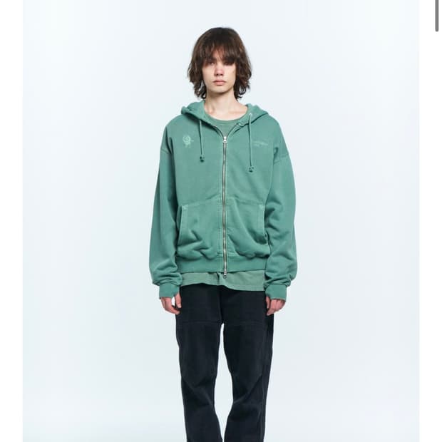 플라스틱 프로덕트 에메랄드 후드집업 L