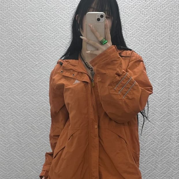 아디다스 레트로 오렌지브라운 바람막이 자켓 105 C08335
