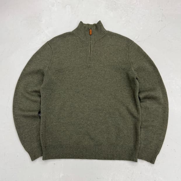 폴로 jpn 카키 하프집업 니트