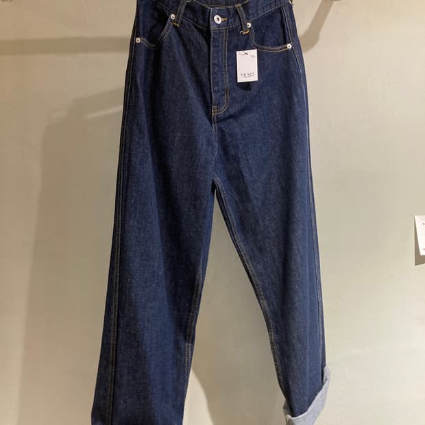 체인스티치 생지 데님 팬츠