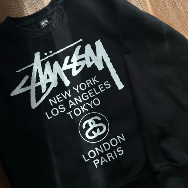 스투시 월드투어 맨투맨 L 블랙