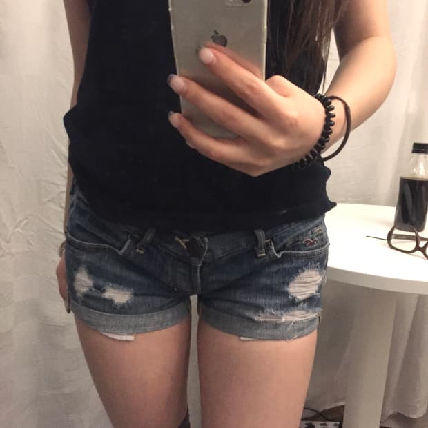 Hollister 홀리스터 갸루 로우 데미지 롤업 핫팬츠