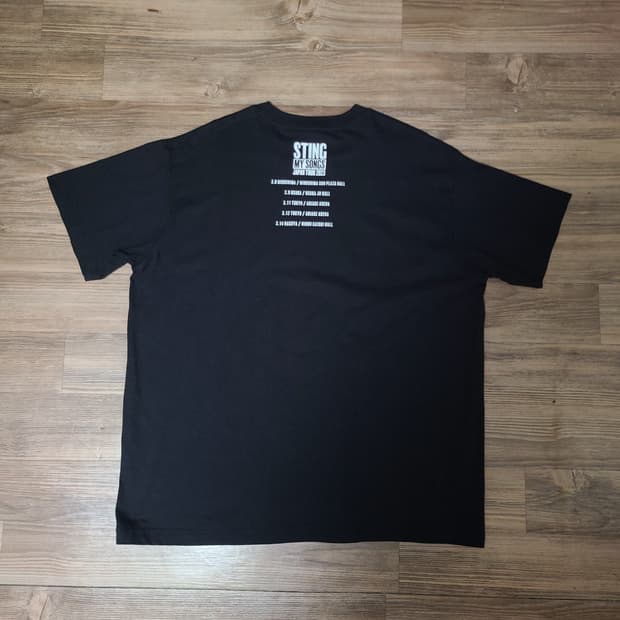 스팅 Sting 2023년 일본 투어 공식 반팔 티셔츠 밴드티 (XL)