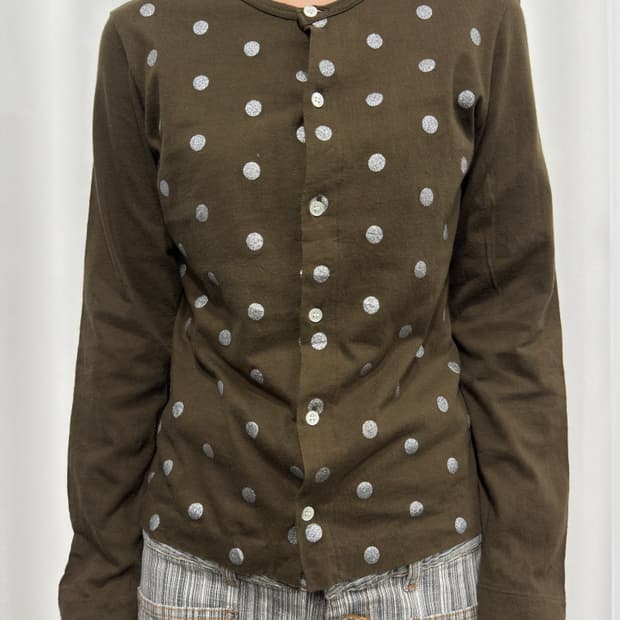 tricot comme des garcons dot cardigan