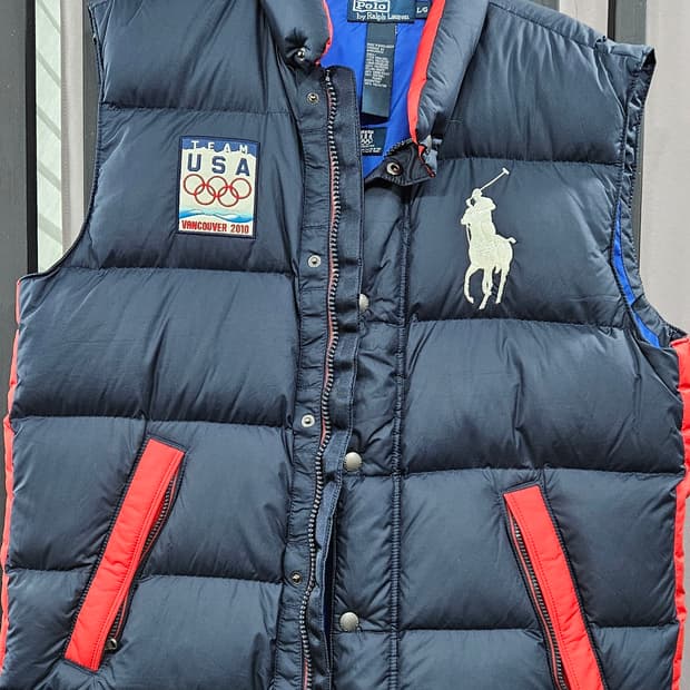 (희귀)폴로  팀 USA 밴쿠버 2010동계올림픽 다운푸퍼 베스트 L