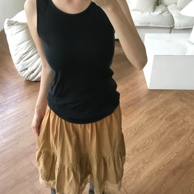 vintage black lace sleeveless