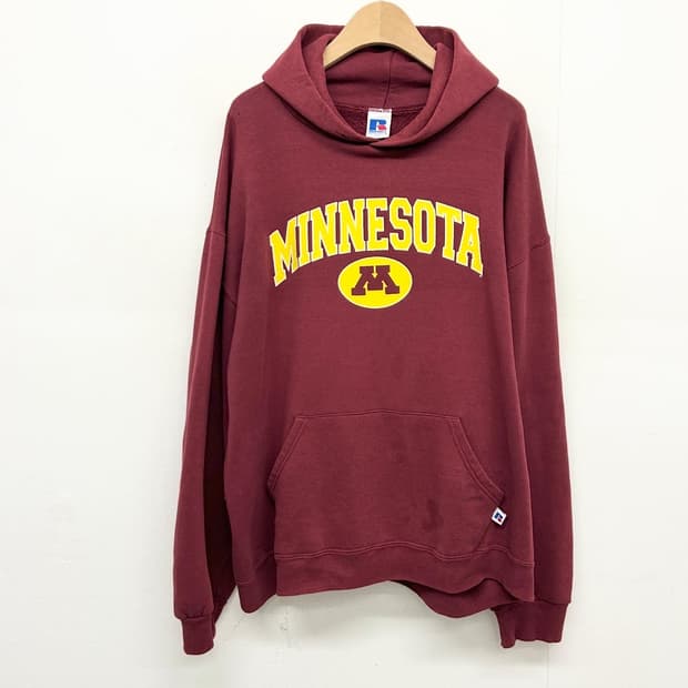 러셀 미네소타 버건디 후드티