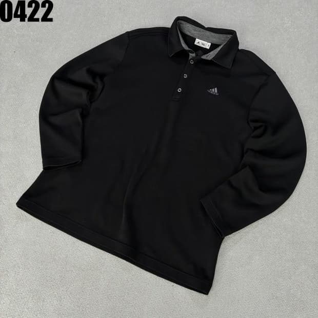 아디다스 블랙 긴팔 폴로티 L