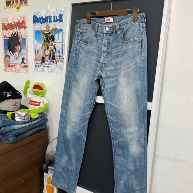 리바이스 501버튼 플라이 연청 데님 팬츠