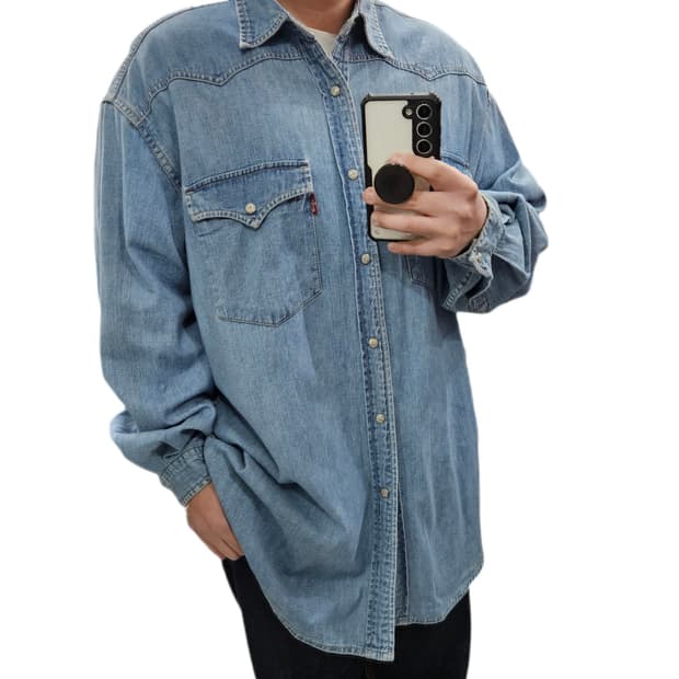 105 90s 빈티지 리바이스 데님 웨스턴 셔츠