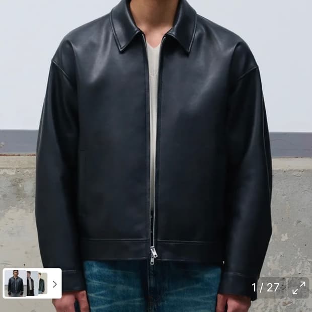 도프제이슨 오버핏 버건레더 싱글자켓