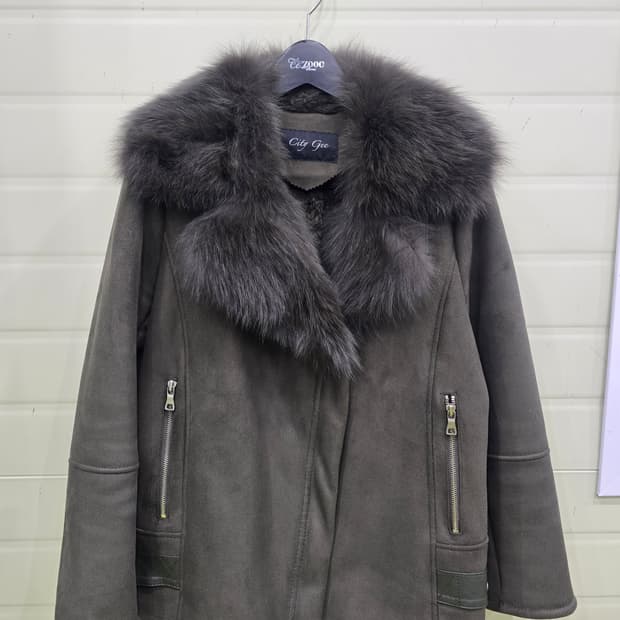 City Gee 폭스 퍼 무스탕 자켓