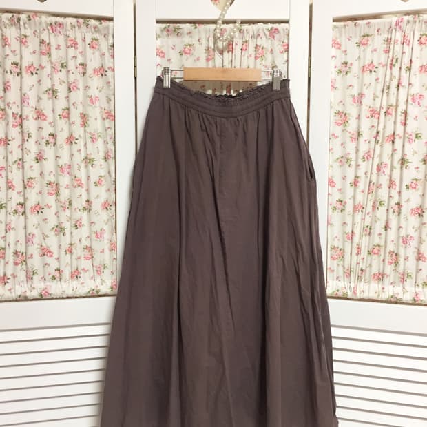 빈티지 모리걸 퍼플브라운 롱스커트