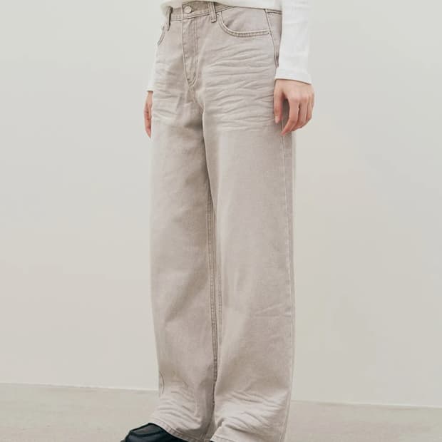 시스에이 뉴트럴 세미 와이드 데님 팬츠 [neutral beige]