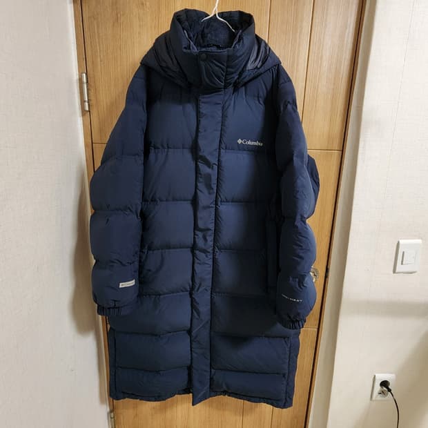 (110)컬럼비아 구스다운 롱패딩 네이비
