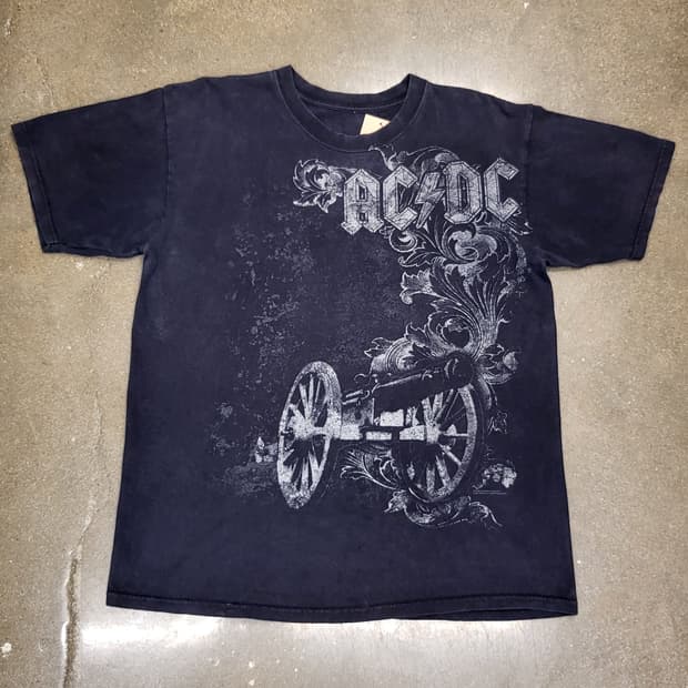 ACDC 빈티지 프린팅 반팔 티셔츠