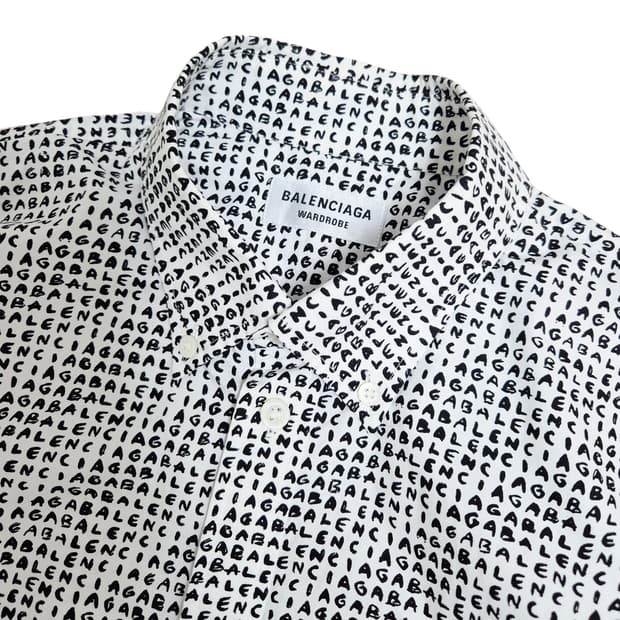 발렌시아가 로고 패턴 셔츠