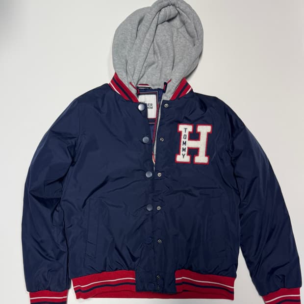 여성 타미힐피거 데님 귀여운 후드 자켓