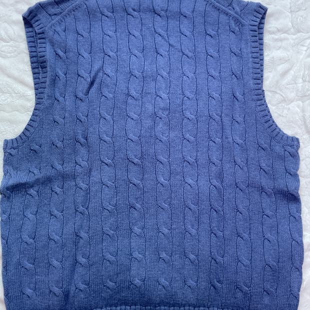 폴로 랄프 로렌 케이블 니트 코튼 V넥 스웨터 베스트 
