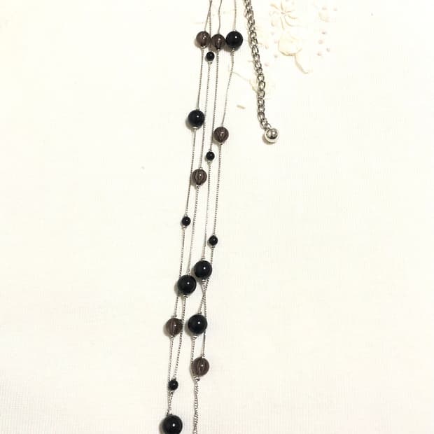 빈티지 블랙 퍼플 체인 벨트 페어리 오리엔탈 긱시크 갸루 펑크 목걸이