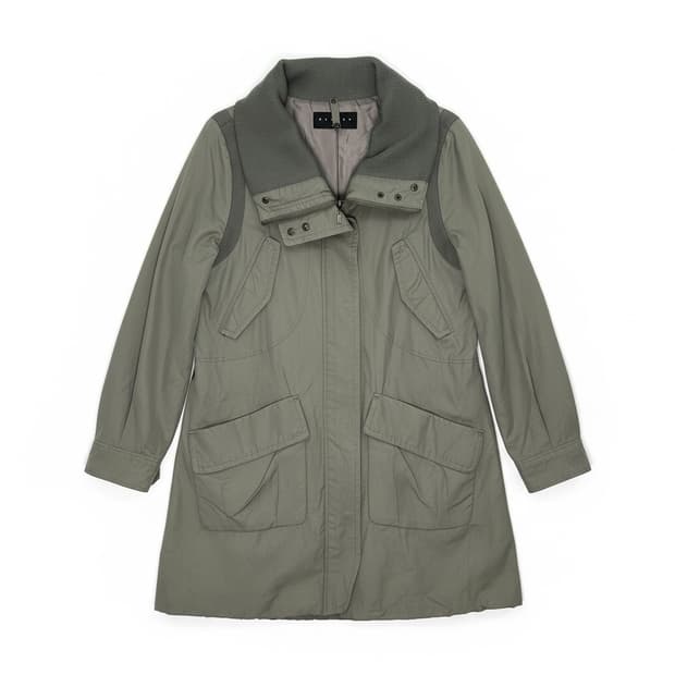 시슬리 카키 야상 점퍼 코트