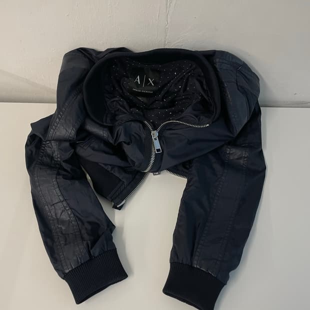 Armani exchange 레더라인 2way 블루종