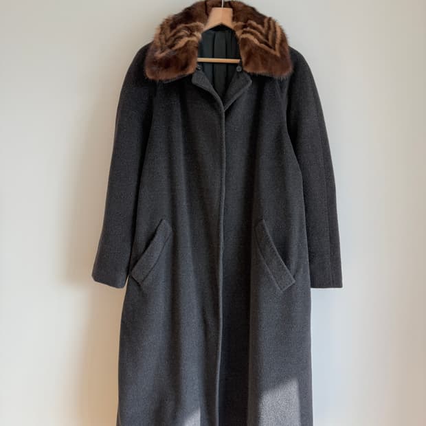 마리아니(MARIANI) 울 롱 코트(울마크, 모피 퍼 탈부착 가능)