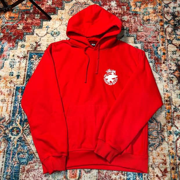 [2XL] 스투시 서퍼맨 후드티 레드