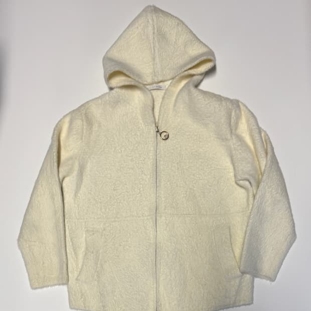 여성 올리브데올리브 귀여운 니트 후드 자켓 아이보리