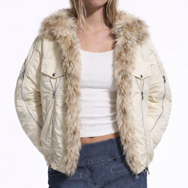 [새상품] SHELVO Y2K 퍼 트리밍 패딩점퍼