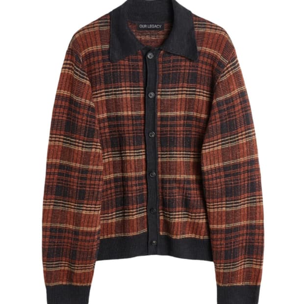 아워레가시 이브닝 폴로 러스트 체크 니트 50