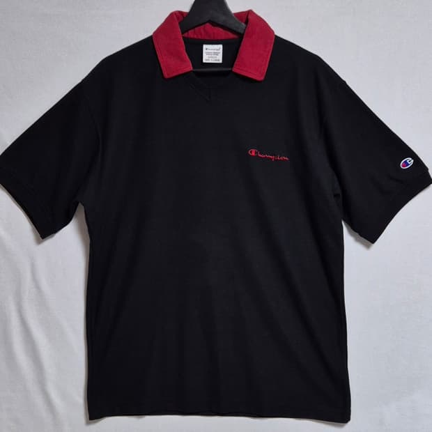 XL ) 챔피온 일본 블랙 PK 반팔티