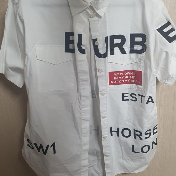 버버리 오버핏 프린트 셔츠 36사이즈(l사이즈정도)