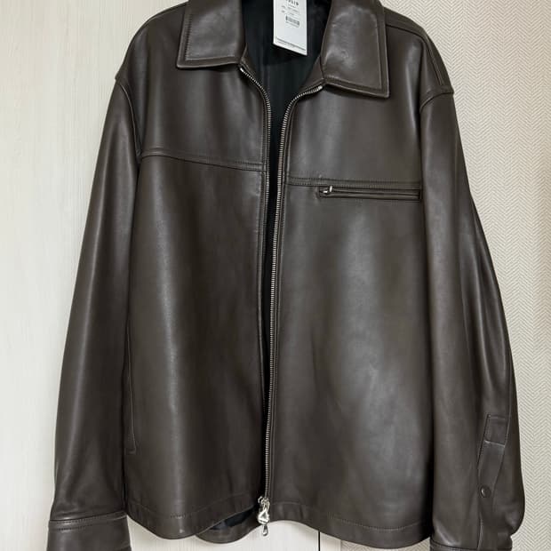 (52) 24ss 솔리드옴므 램스킨 레더 자켓 브라운