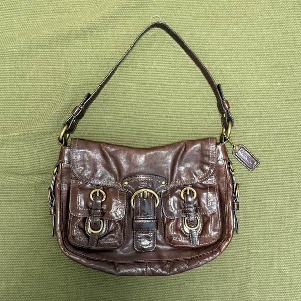 빈티지 브라운 코치 숄더백