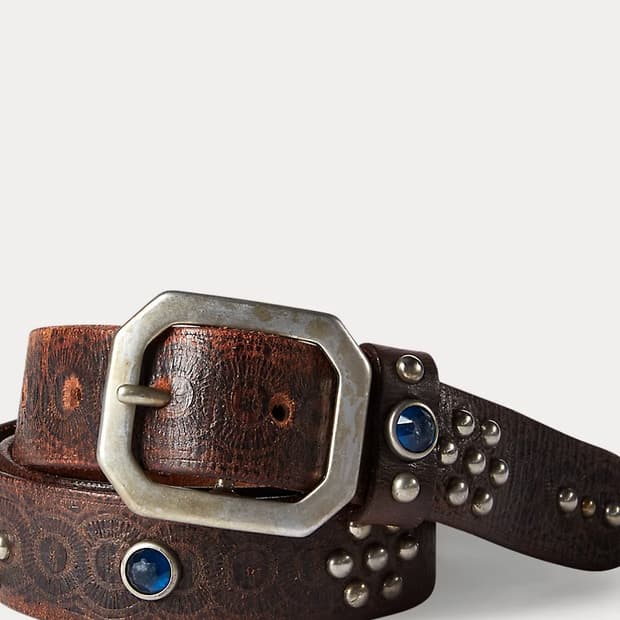 RRL 더블알엘 라스코 스터드 레더 벨트 36 신품급