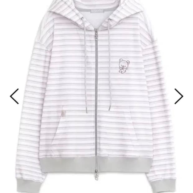 허그유어스킨 코리락쿠마 후드집업 핑크 화이트 허유스 리락쿠마