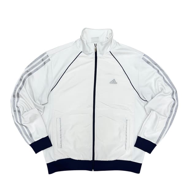 아디다스 화이트 실버 트랙탑 져지(100)