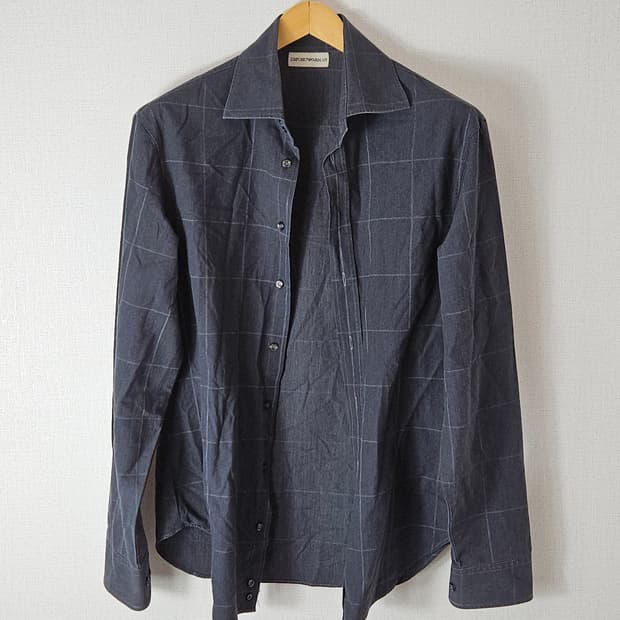 엠포리오 아르마니 이태리 체크셔츠 코튼 옴므 M