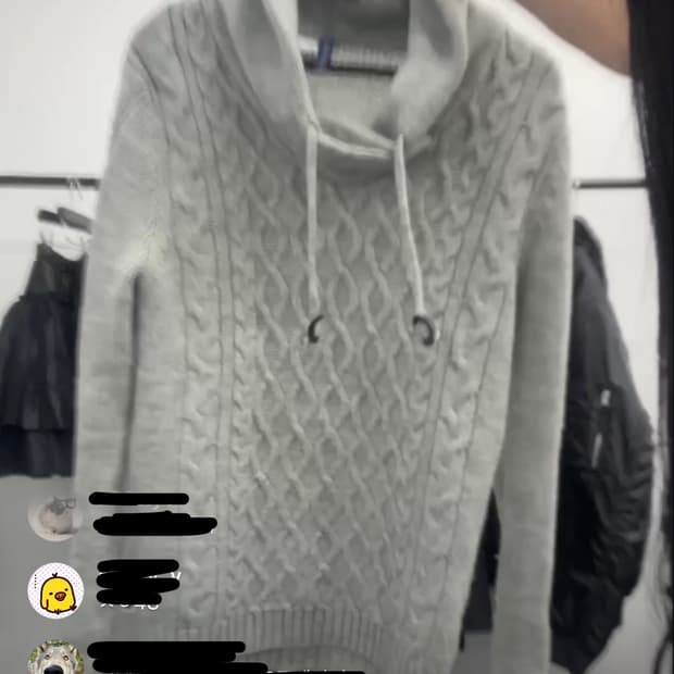 큐빈티지 니트 후드 회색 그레이 옷 빈티지