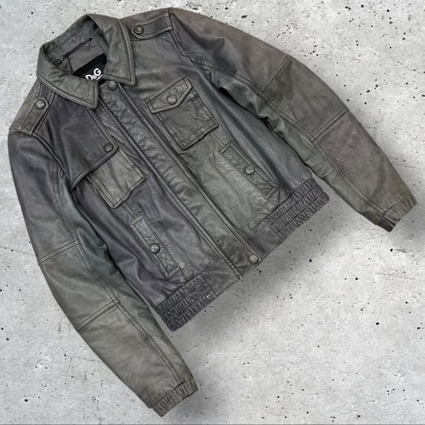 [42] 돌체앤가바나 D&G 빈티지 워싱 레더 자켓 B882