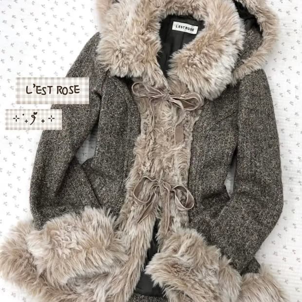 rest rose 레스트로즈 퍼후드자켓