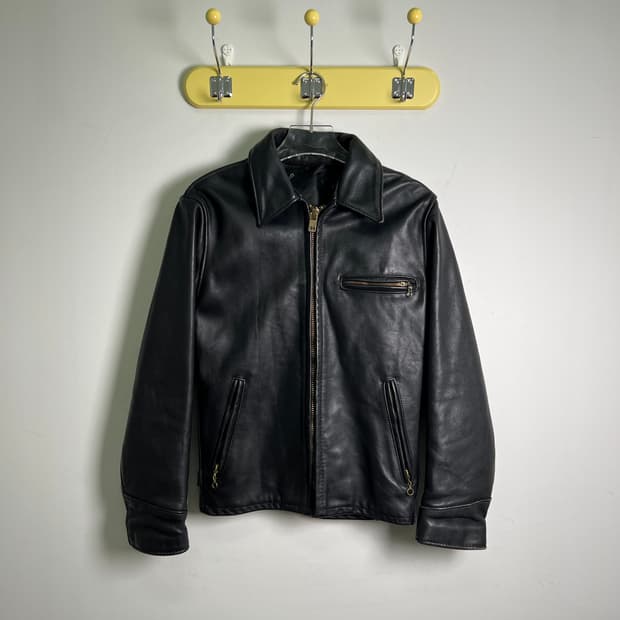 Schott 쇼트 블랙 AT 101 레더 자켓 34