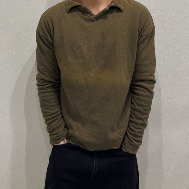 캐피탈 크롭 폴로 스웻셔츠