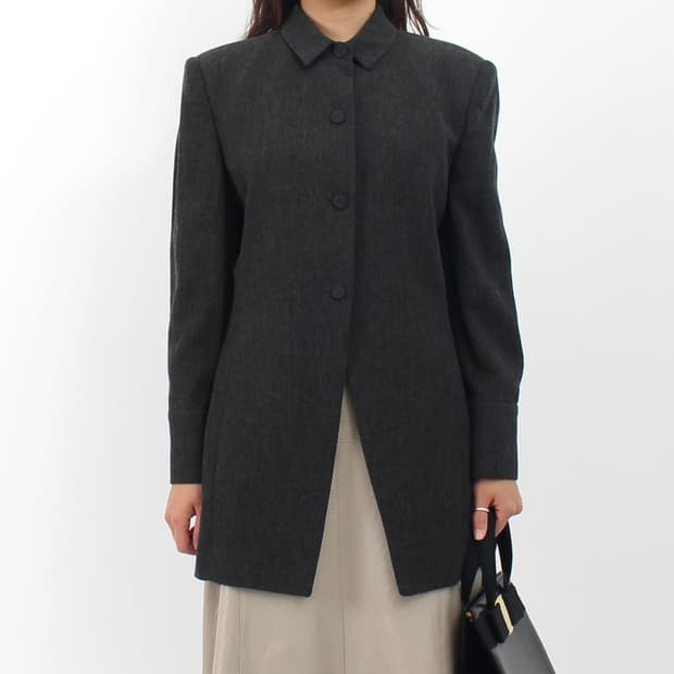 엠포리오 아르마니 ARMANI 빈티지 울 그레이 모던 트임 슬릿 자켓